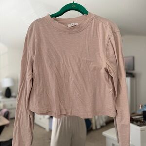 Chic Blush Long Sleeve Crop Top